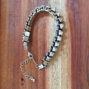 🖤 Black and Gold-tone Spike Bracelet